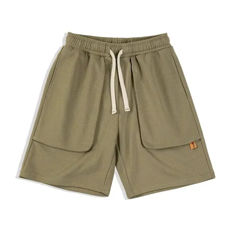These heavyweight knit shorts for men are perfect for summer. Designed with a solid color, they feature a straight, loose fit and large pockets for convenience  | US $22.28