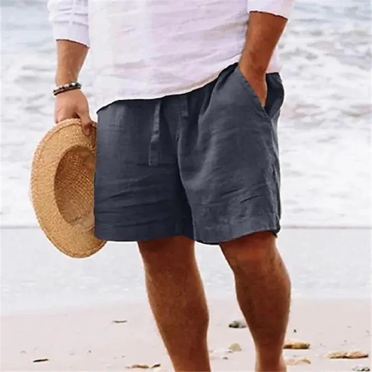 Stay cool and comfortable with these new summer men’s linen shorts. Featuring a solid color design, these lightweight, breathable gym and beach shorts are made from soft cotton | US $4.55